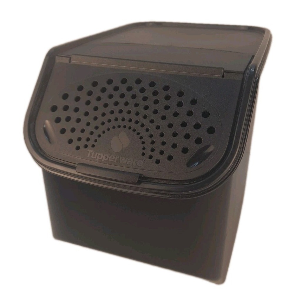 Tupperware Potato Smart 4322B-1 Stackable Storage Container Keeper Black 8.3L